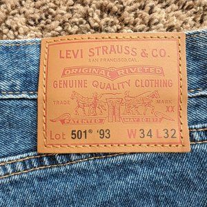 Levi's 501 '93 Straight Leg Blue Jeans - tags removed, never worn - 34x32
